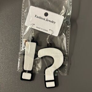 Exclamation Mark! and Question Mark? Large Novelty Earrings